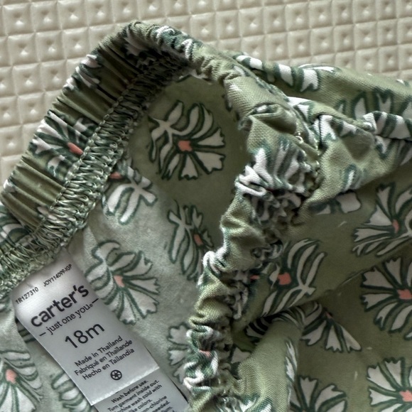 Carter’s|Baby girl Olive Green Floral matching Set,tank & shorts•••cotton & boho - Picture 6 of 6